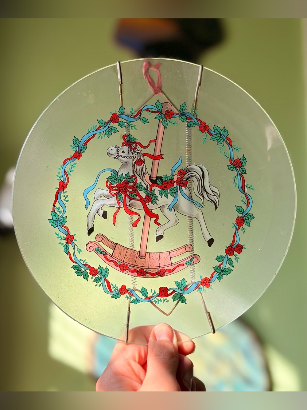 Carousel Horse Glass Wall Art Vintage Whimsy Accent